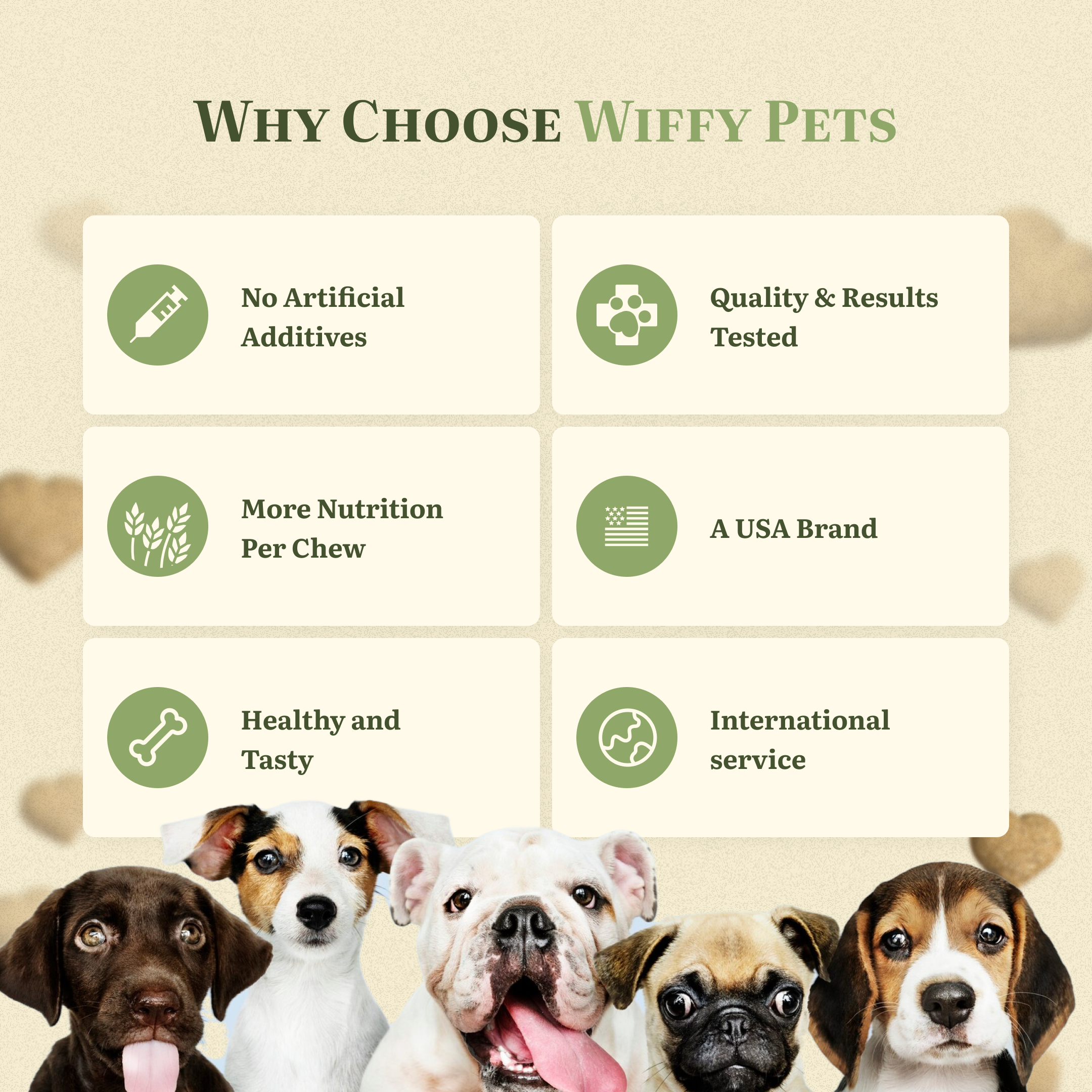 Wiffy Pets Hip and Joint Soft Chew Treat Supplement For Dogs